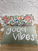 Good Vibes Embroidered Cotton Cushion 51x31cm